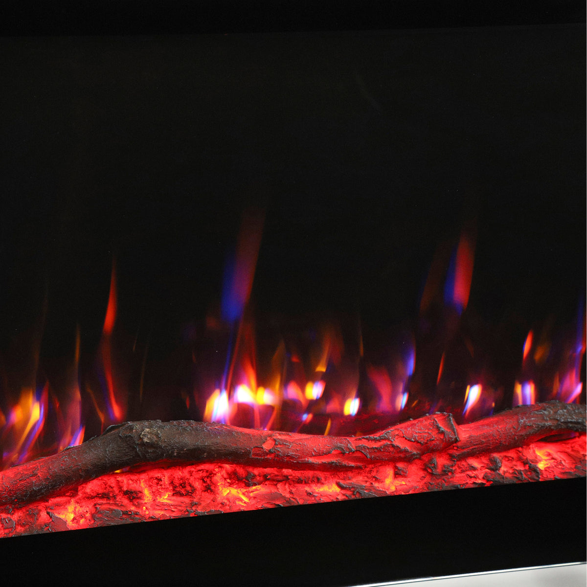 127cm Slim Electric Fireplace | Wall Mounted, Recessed or Freestanding | 900/1800W, 12 Flame Colours, Remote, ECO & 7-Day Timer | Black