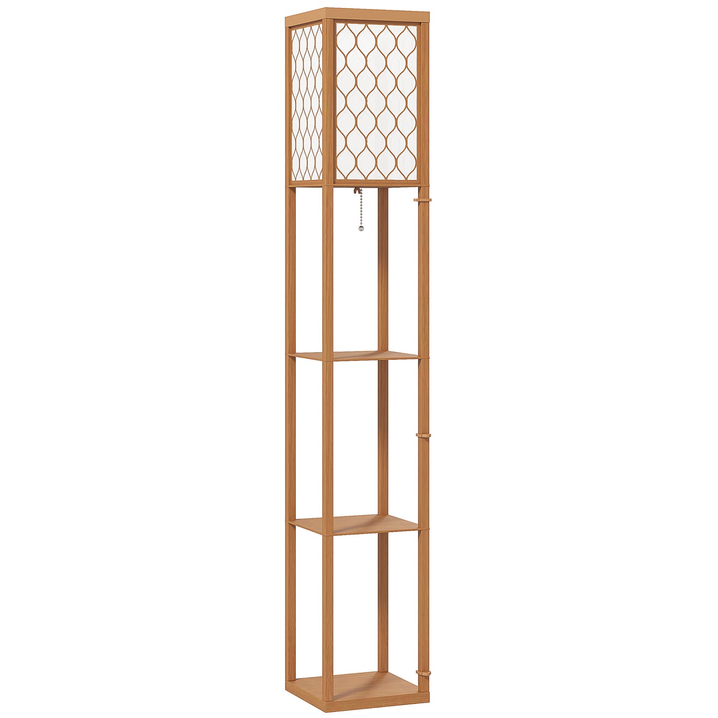 Three-Shelf Standing Floor Lamp - Natural