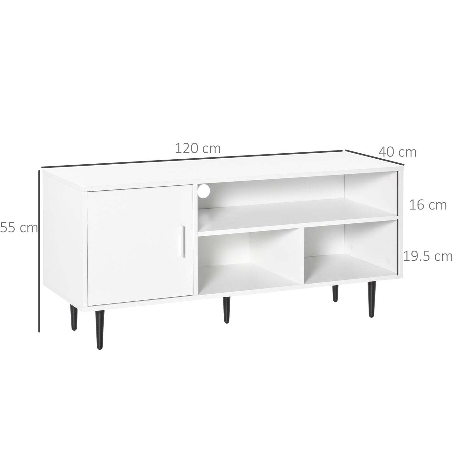 TV Stand Cabinet for TVs up to 60 Inches - White