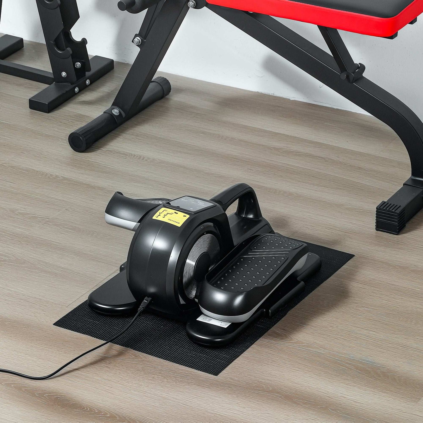 Under Desk Elliptical Machine, Sit Down Pedal Exerciser with Forward and Reverse Motion, 12 Programs, LCD Monitor, Compact with Remote Control