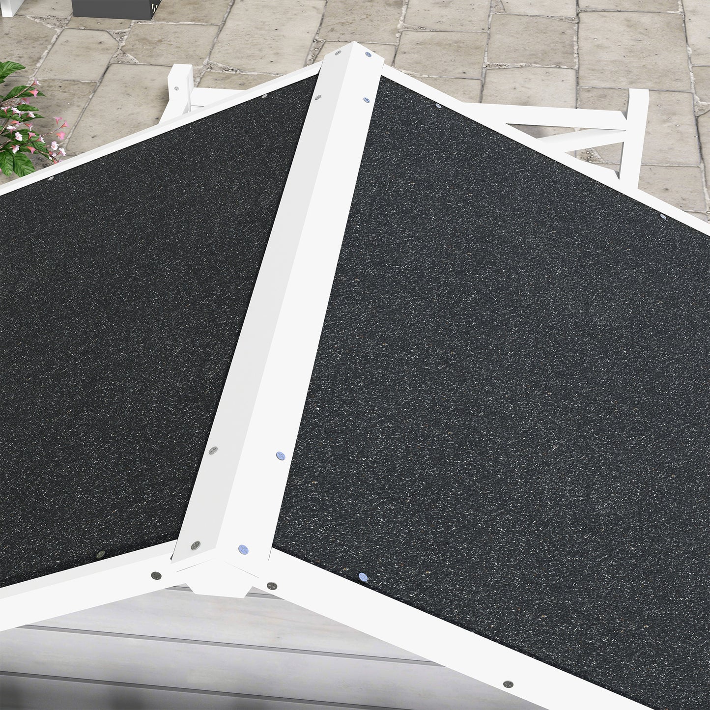 PawHut Small/Medium Dog House with Porch, Grey