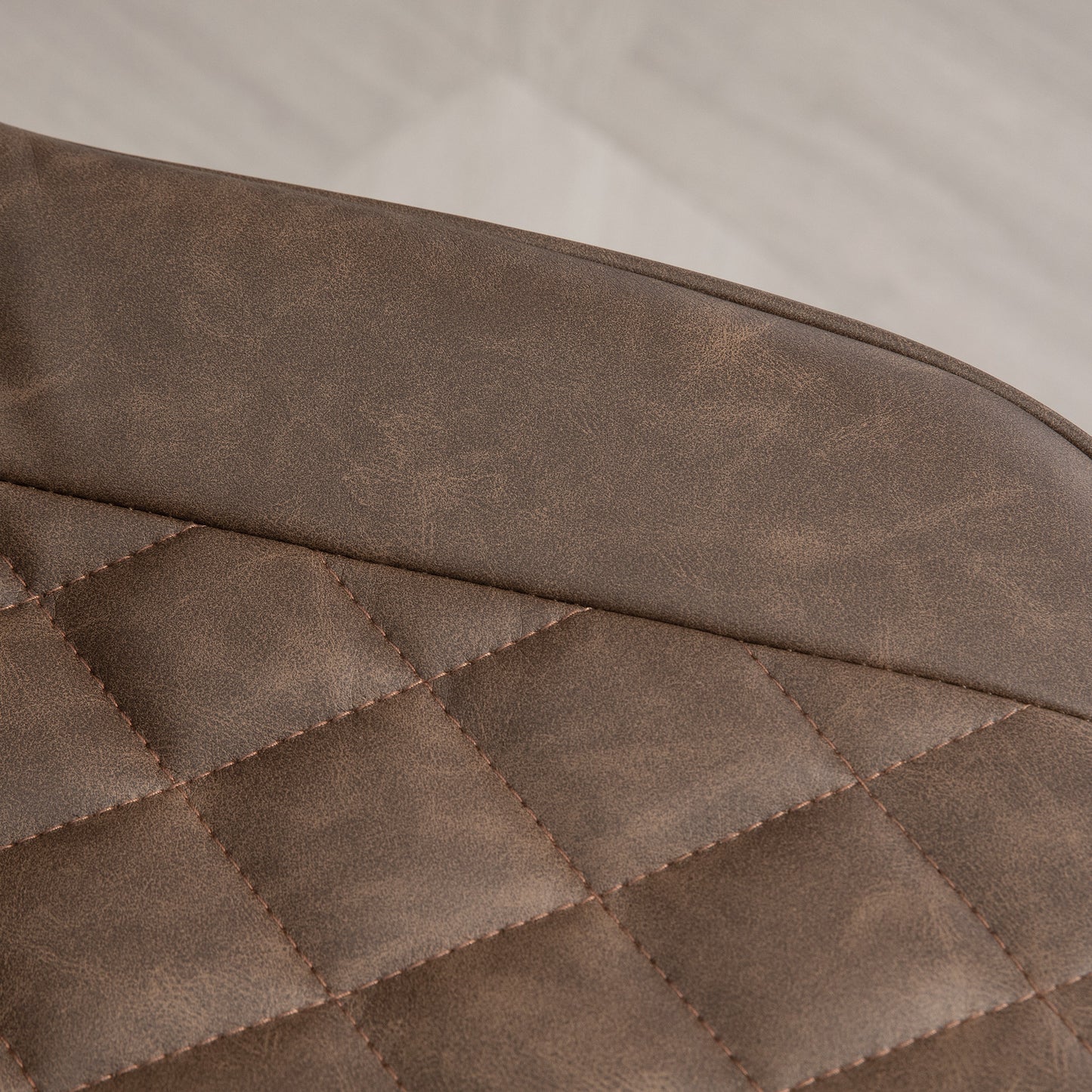 Retro Style Bar Stools Set of 2, Retro Adjustable Kitchen Stool, Swivel PU Leather Upholstered Bar Chairs with Back, Footrest and Steel Base, Brown