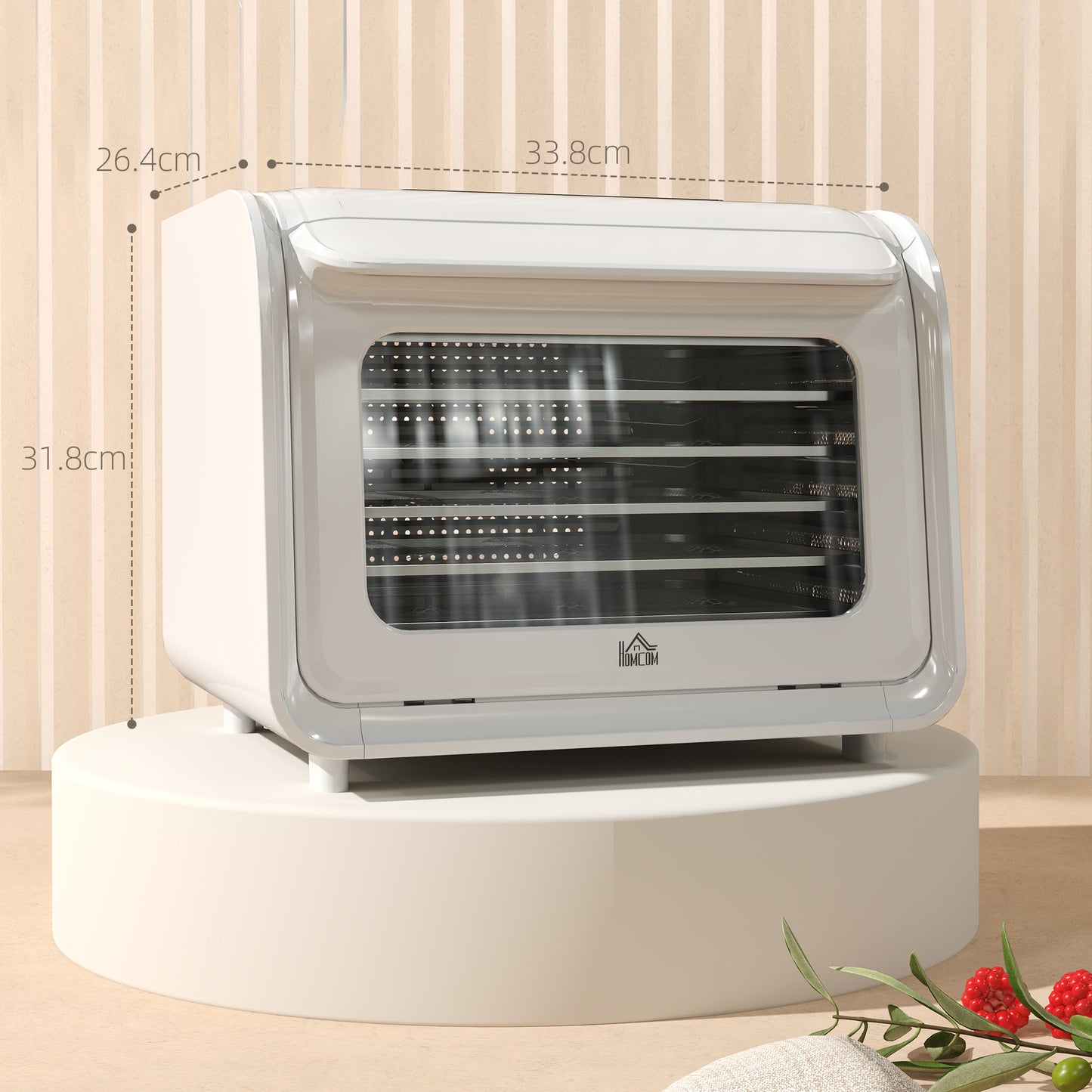 35-70°C Six-Tray Food Dehydrator - White / Black