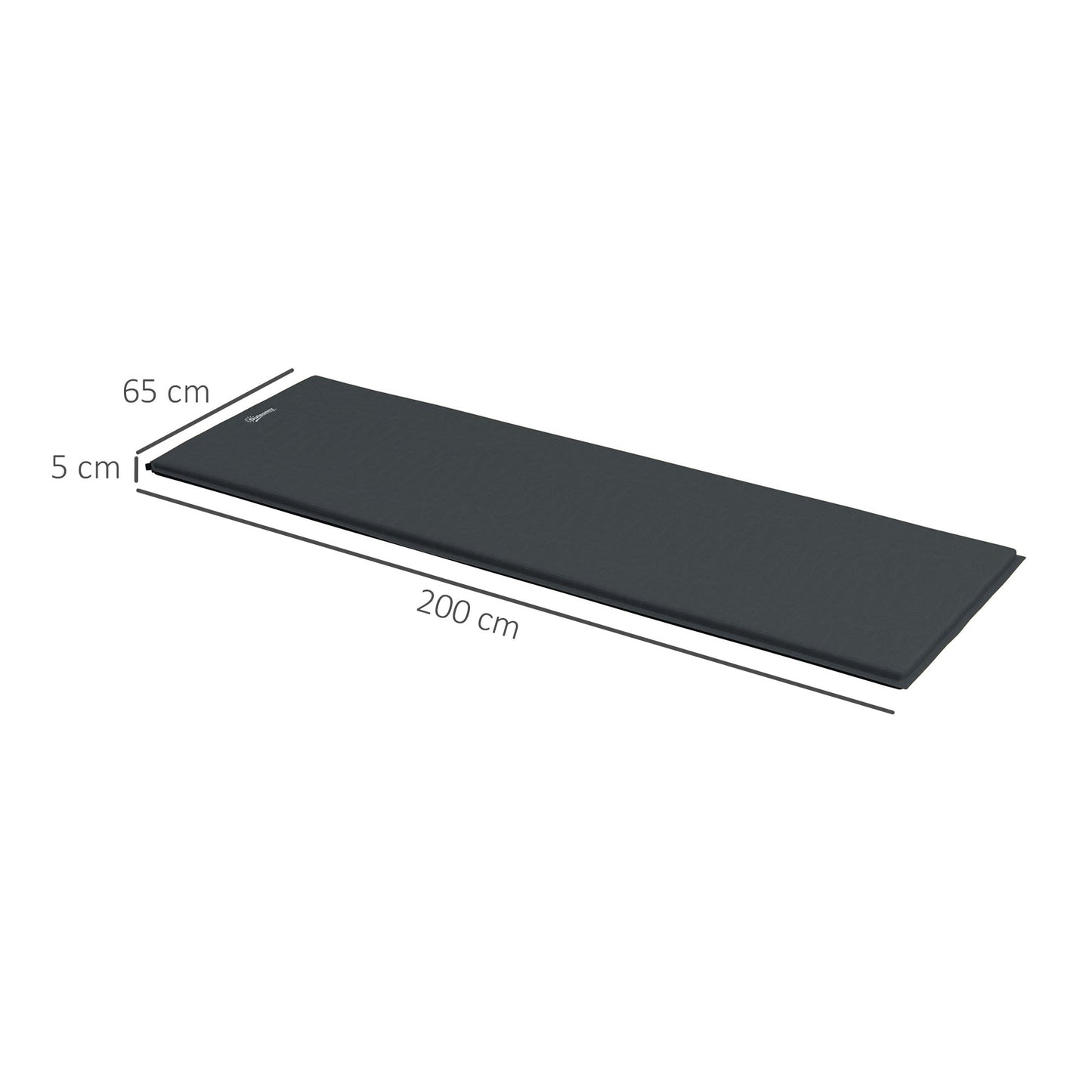 Outsunny Single Inflatable Mattress Sleeping Pad, Self-Inflating, Grey