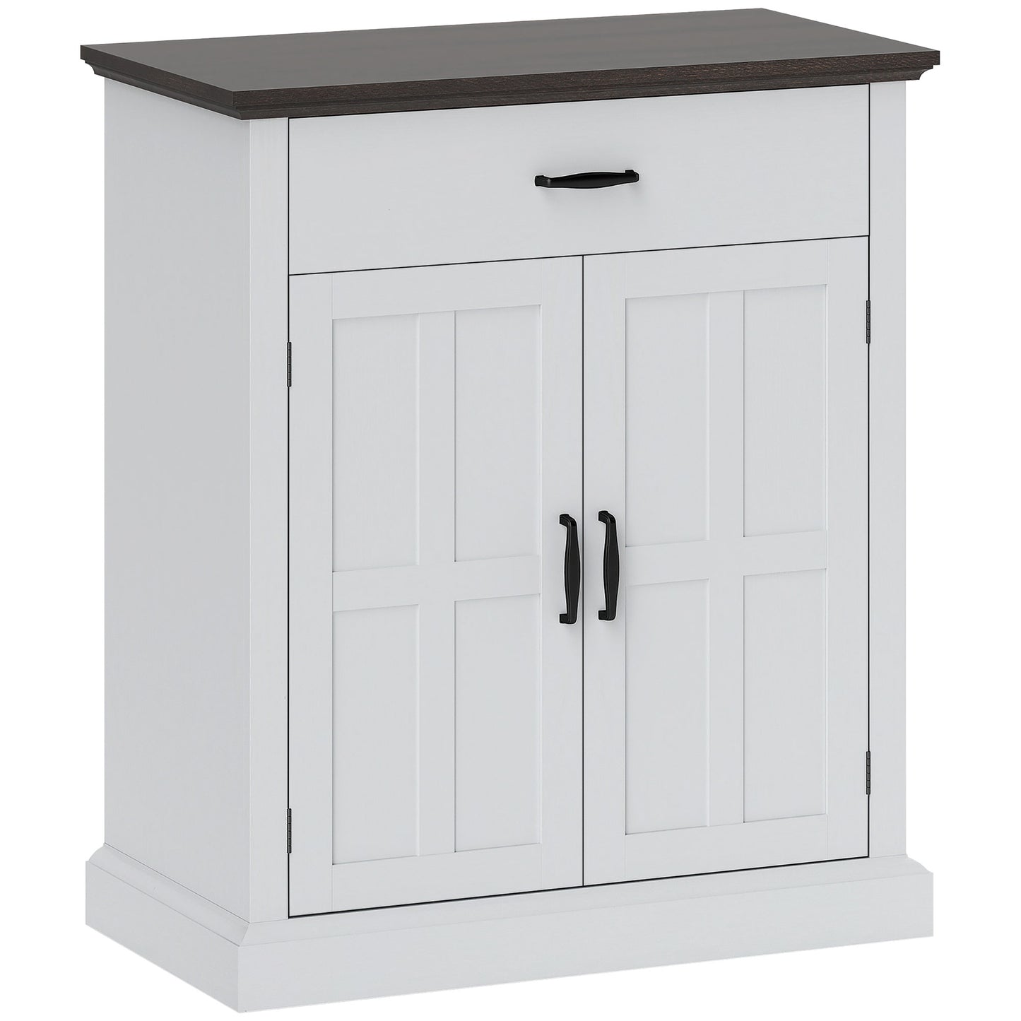Farmhouse Sideboard with 3 cm Thick Top 2 Barn Doors - White