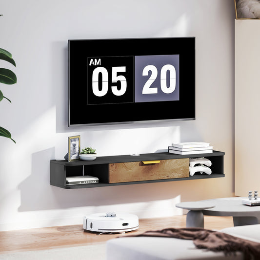 120 cm Floating TV Stand with Storage - Charcoal Grey
