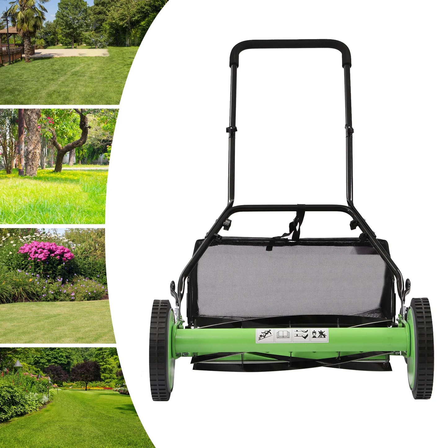 Reel Manual Retro Vintage Style Mower Walk-behind Lawn Mower With Grass Catcher For Lawn Mowing in Villas and Parks