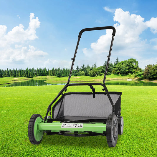 Reel Manual Retro Vintage Style Mower Walk-behind Lawn Mower With Grass Catcher For Lawn Mowing in Villas and Parks