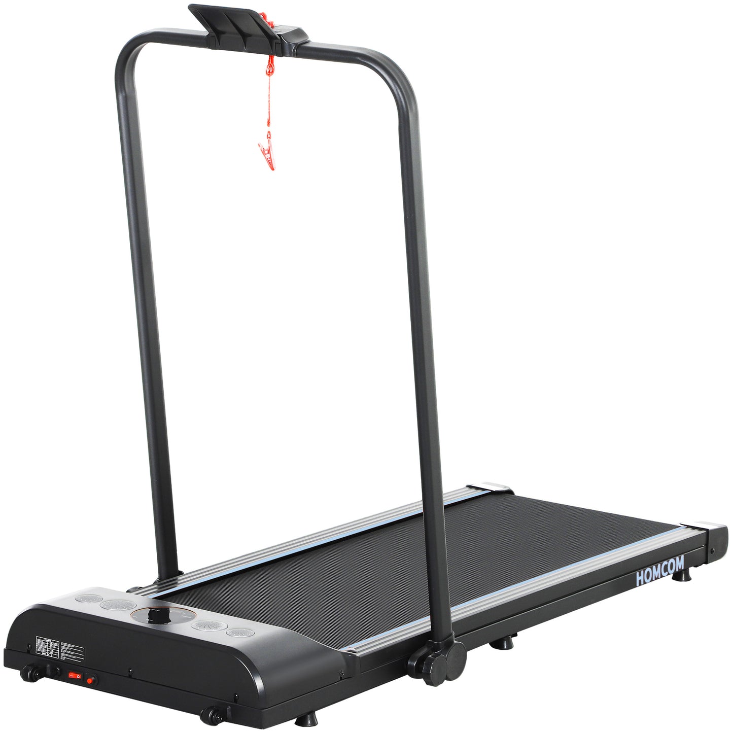 Foldable Walking Treadmill, with LED Display and Wheels, for Home, Office & Fitness Studio, Orange / Blue
