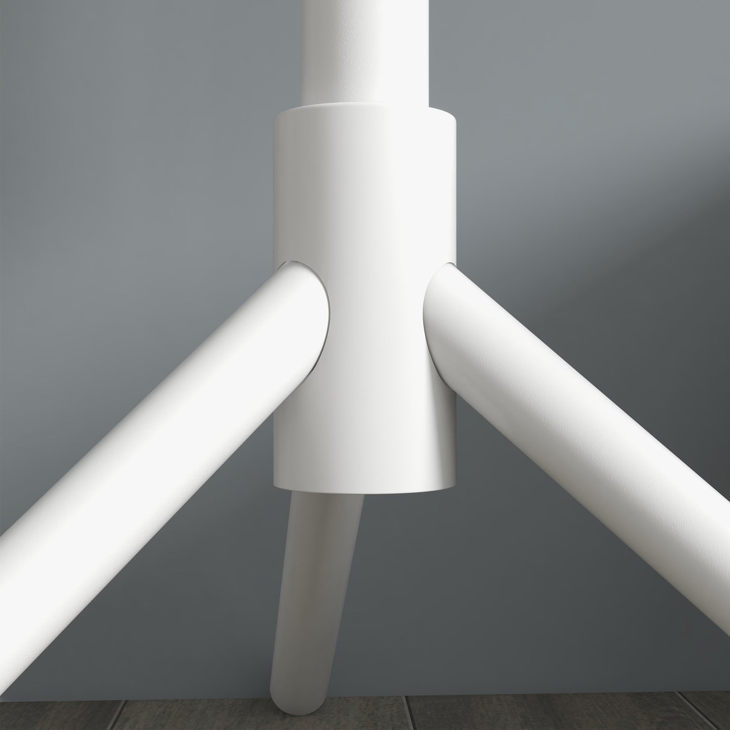 Eight-Hook Wooden Coat Hat Holder Organiser Rack - White