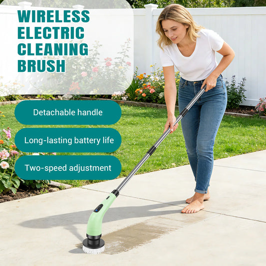 Cordless Cleaning Brush, Cordless Bathroom Scrubber, 2 Speeds & 350RPM Electric Spin Scrubber for Kitchen & Home