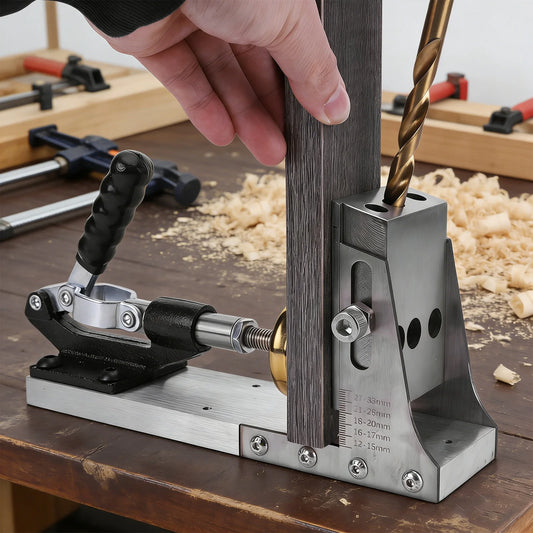 Pocket Hole Jig Kit Adjustable Portable Pocket Joinery Screw Kit with 3/8In Drill Bits for DIY Woodworking Carpentry Locator