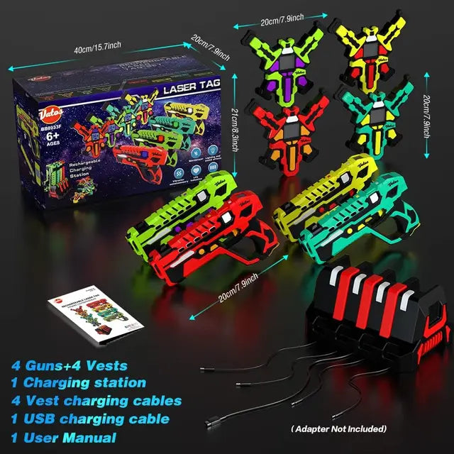 VATOS Laser Tag Battle Game Gun Set Electric Infrared Toy Guns Kids Infrared Laser Pistol For Boys Children Indoor Outdoor Game