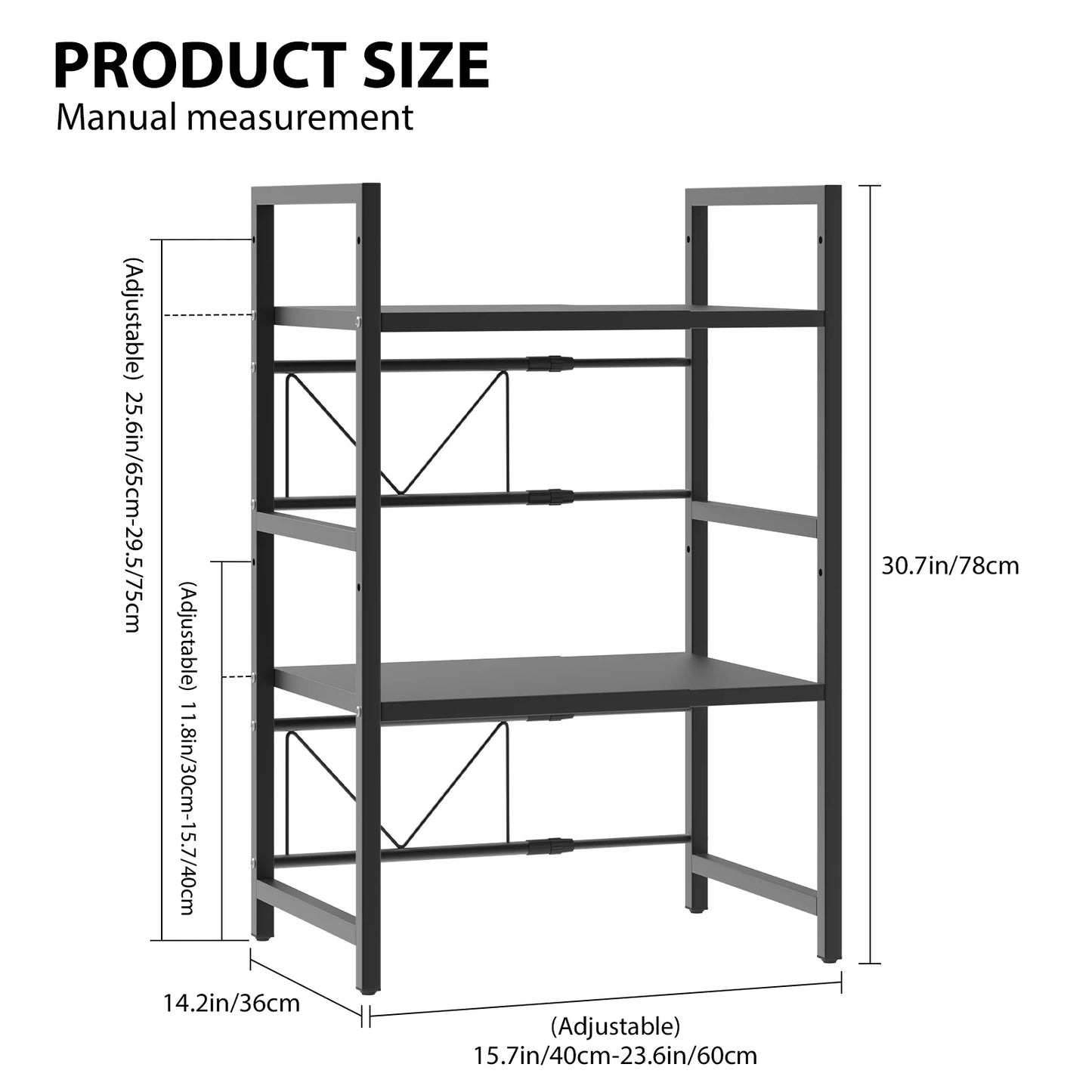 Expandable Microwave Oven Rack Shelf Stand Storage Holder Kitchen Corner Storage Organiser Desktop Printer Shelf