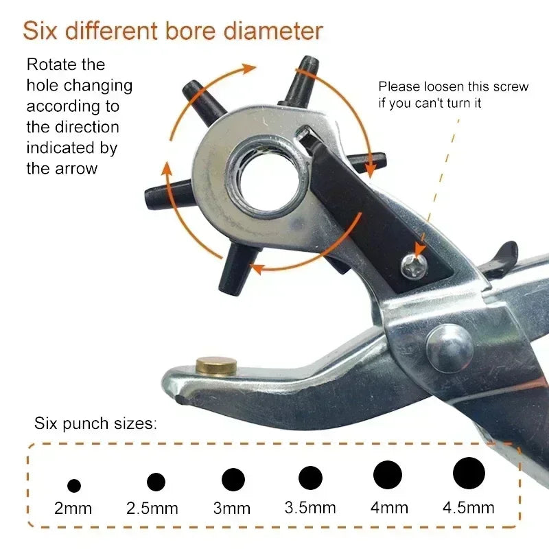 Multi Functional Leather Punching Tool Watch Strap Belt Cowhide Manual Punches Labor-Saving Pliers DIY Handicraft Accessories