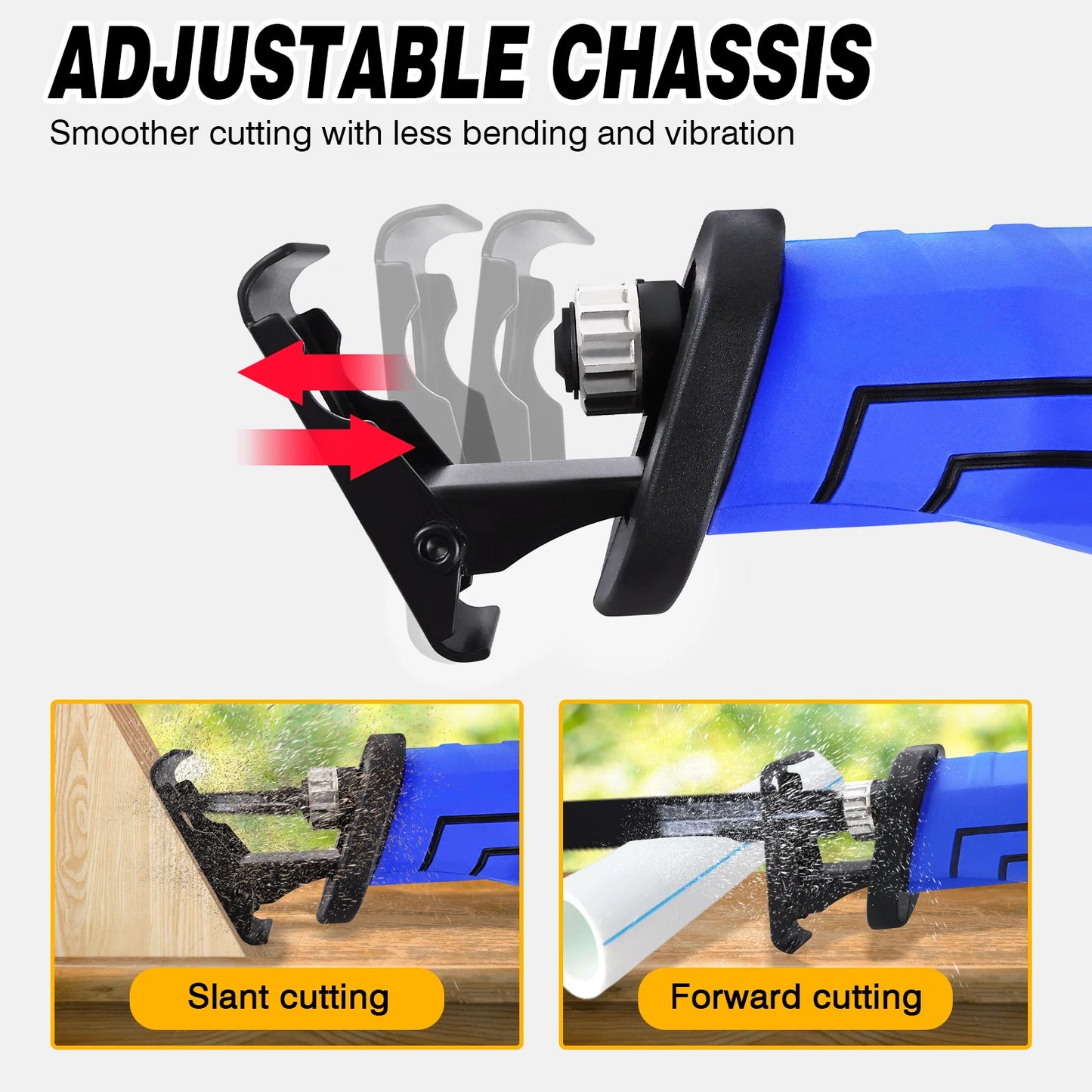 900W Reciprocating Saw with 5PCS Saw Blades for Wood PVC Metal Cutting, Variable Speed,28Mm Stroke Length Electric Saw