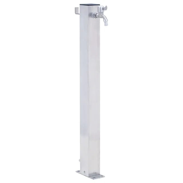 100cm Garden Water Column with Faucet Stainless Steel Square Outdoor Garden Watering Washing Irrigation Tool Washing Machine