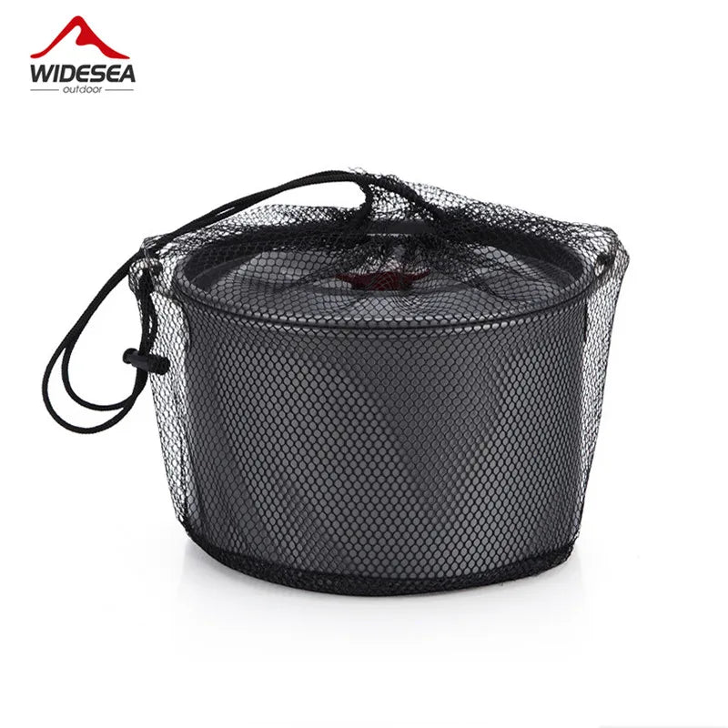 Widesea 4L Camping Cookware Outdoor Tableware Hanging Pot Pan 4-6 Person Picnic Cooking