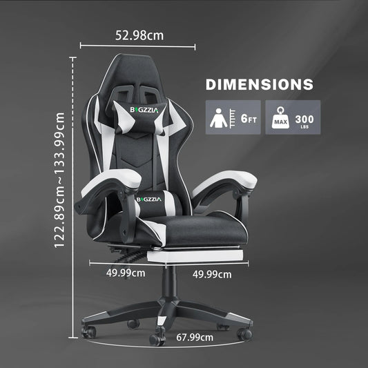 Racing Gaming Chair With Footrest Ergonomic With Lumbar Cushion Headrest Height Adjustable Computer Gamer Chairs