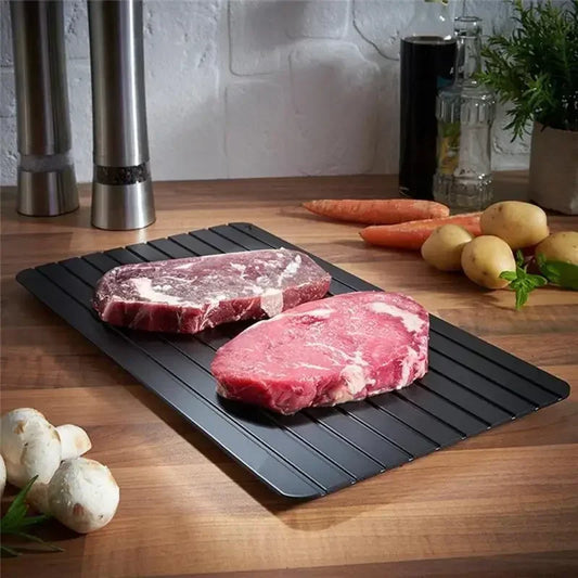 Aluminium Fast Defrosting Tray Frozen Meat Quick Thawing Fresh Healthy Rapid Defrost Plate Food Gadget Kitchen Tool