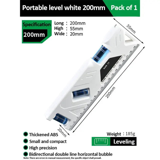 Portable Magnetic Pocket Spirit Level Mini Protractor With Metric Ruler Woodworking Level, Horizontal And Vertical Measure