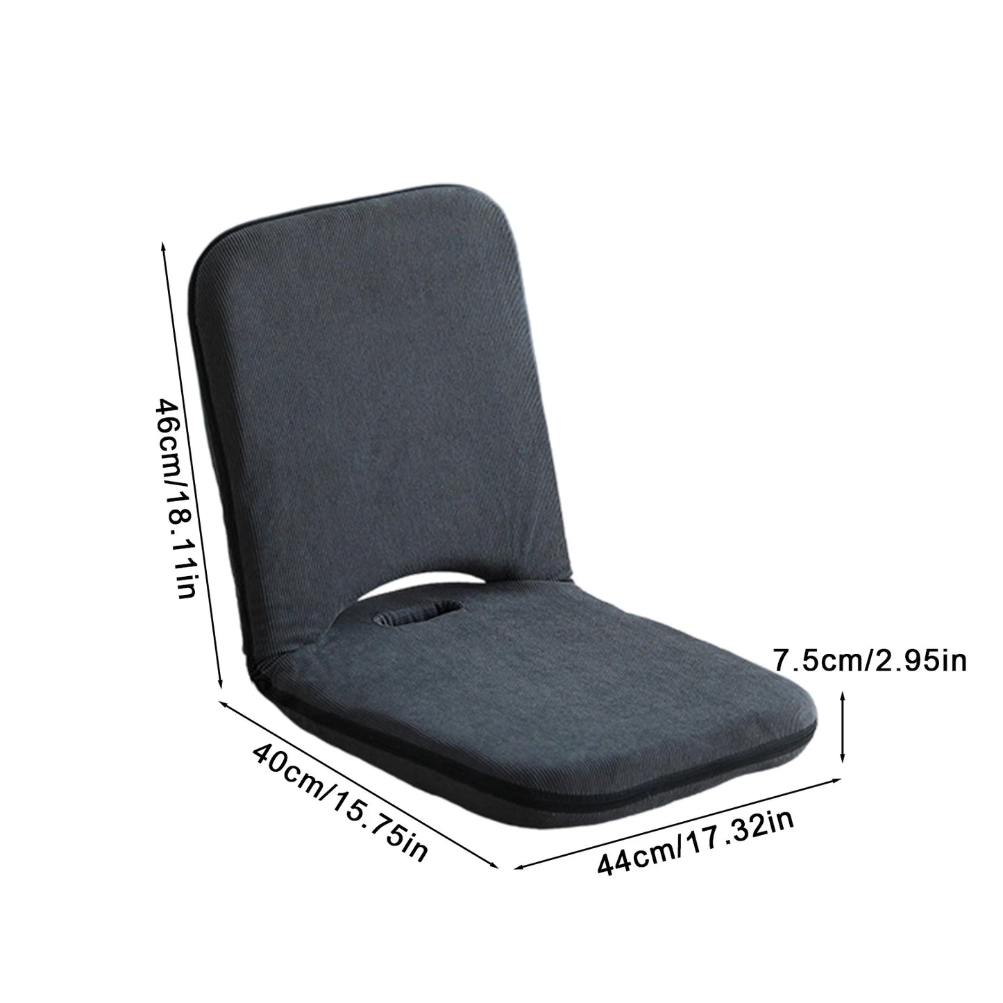 5-Position Adjustable Floor Chair Lazy Sofa Recliner for Reading Gaming (Grey)