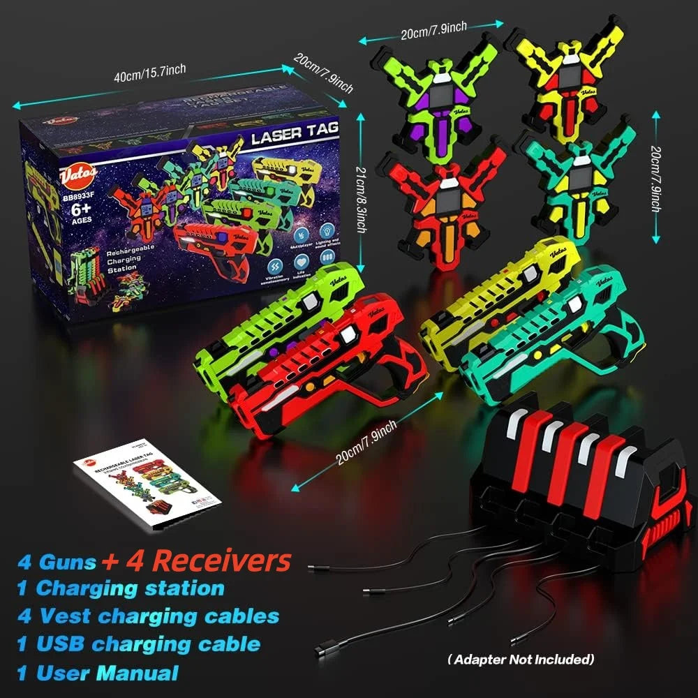 VATOS Infrared Laser Tag Guns Set Toy Electric Pistol Battle Game Boys Girls Kids Group Indoor Outdoor Fun Christmas Birthday Gifts