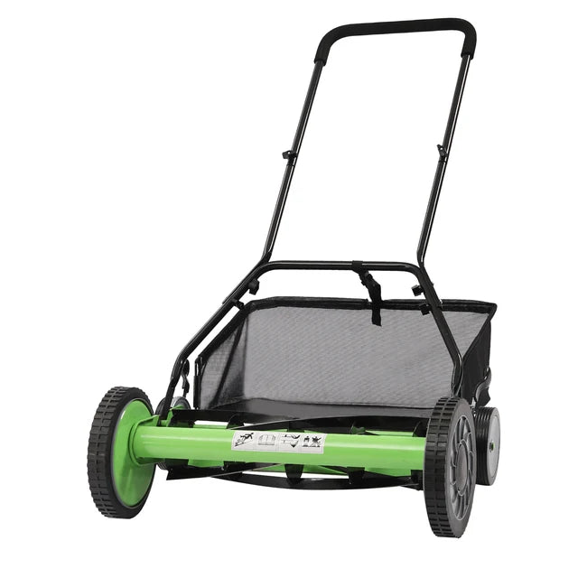 Reel Manual Retro Vintage Style Mower Walk-behind Lawn Mower With Grass Catcher For Lawn Mowing in Villas and Parks