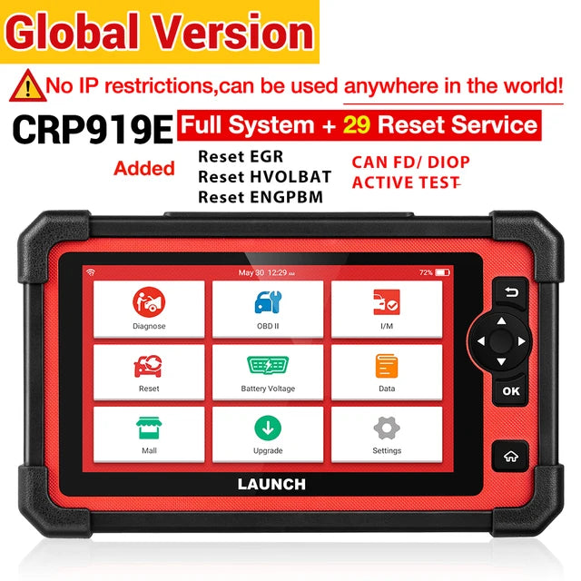 LAUNCH X431 CRP919E Elite OBD2 Scanner Bidirectional Tool 35+ Service, ECU Coding, All System Diagnosis