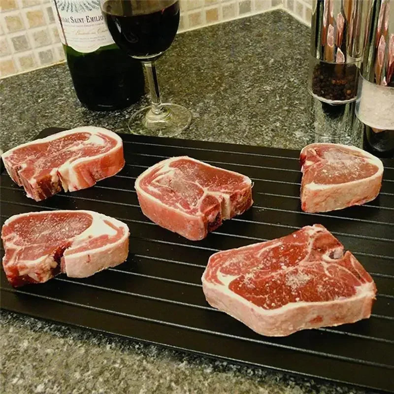 Aluminium Fast Defrosting Tray Frozen Meat Quick Thawing Fresh Healthy Rapid Defrost Plate Food Gadget Kitchen Tool