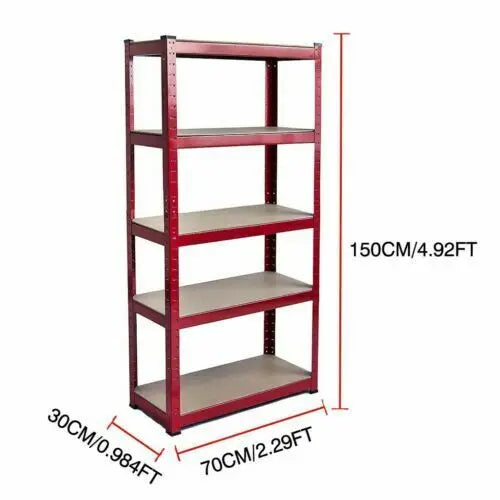 Heavy Duty 5 Tier Garage Shelving Unit Shed Warehouse Workshop Office Storage Shelves Metal Racking, Adjustable