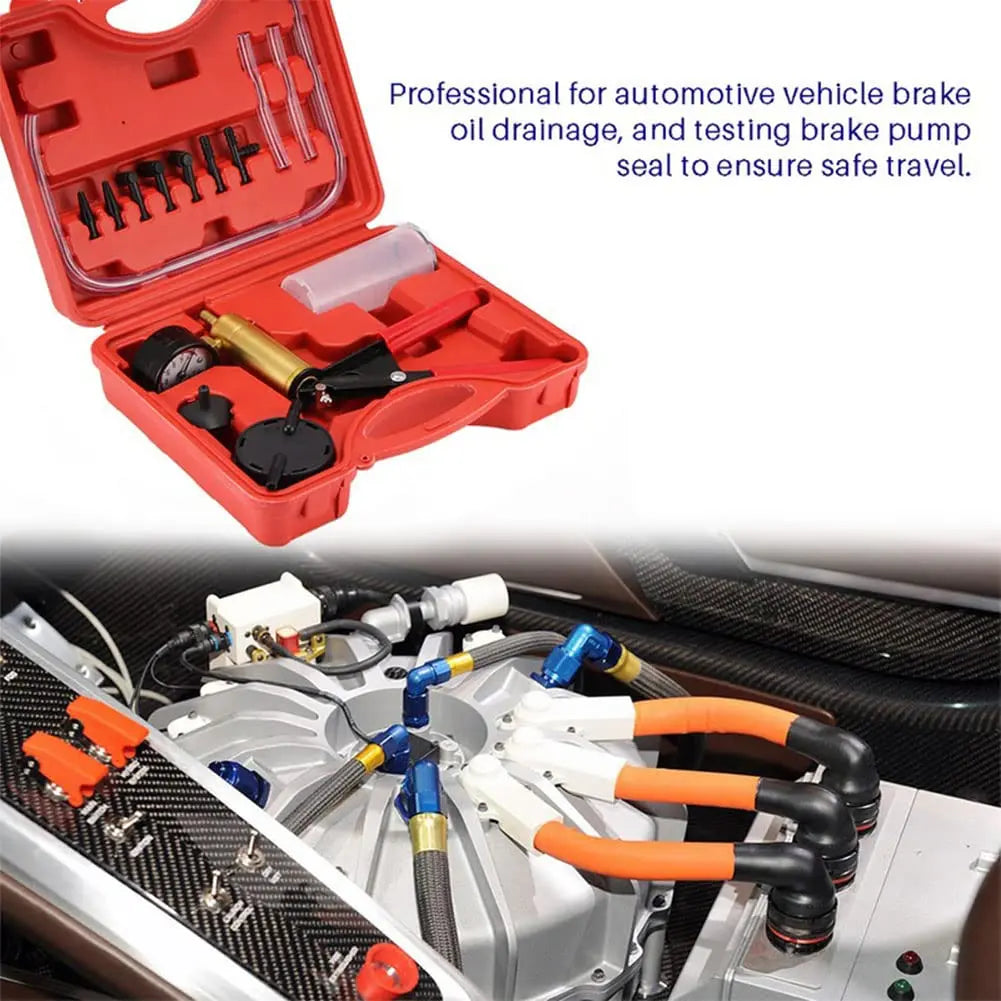 2 in 1 Vacuum Brake Pressure Fluid Pump Car Manual Brake Fluid Bleeder Kit Vehicle Fluid & Oil Change Pump Tool