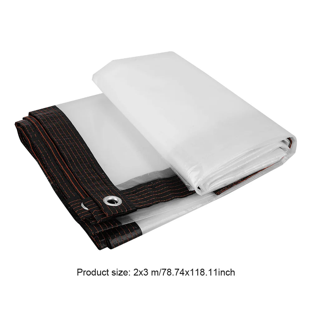Waterproof Cover Tarp with Grommets Transparent Tarpaulin PE Tarps Thick and Tear-Resistant Ground Sheet Mesh for Winter Outdoor