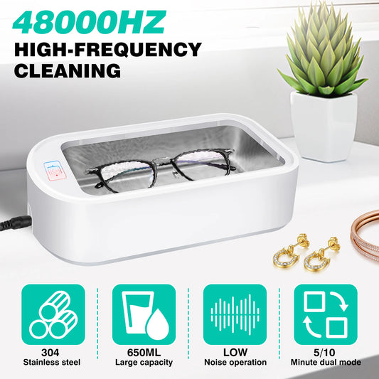 Professional Ultrasonic Cleaner Sonic Wave 650ml Tank Glasses Watch Jewellery Cleaning Machine Tool