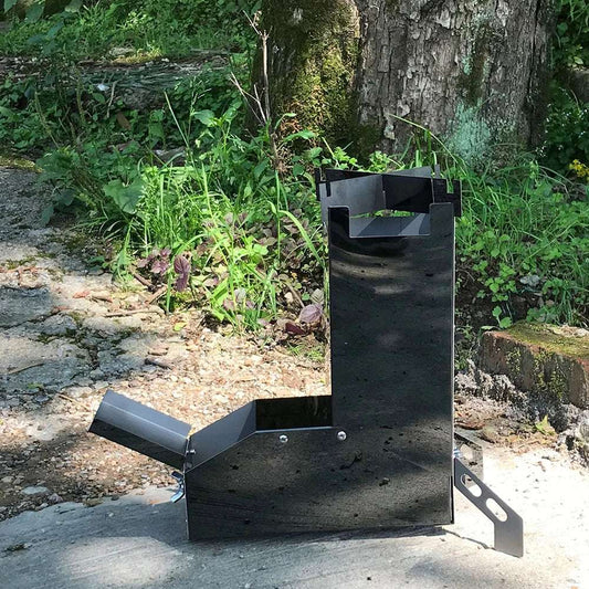 Outdoor Camp Stainless Steel Wood Stove Backpacking Picnic Hiking Rocket Stove