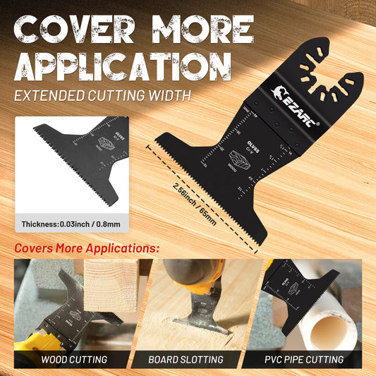 EZARC Oscillating Saw Blades, Cr-V Teeth Oscillating Multitool Blades, Precision Cutting Blades for General Cutting, Woodworking