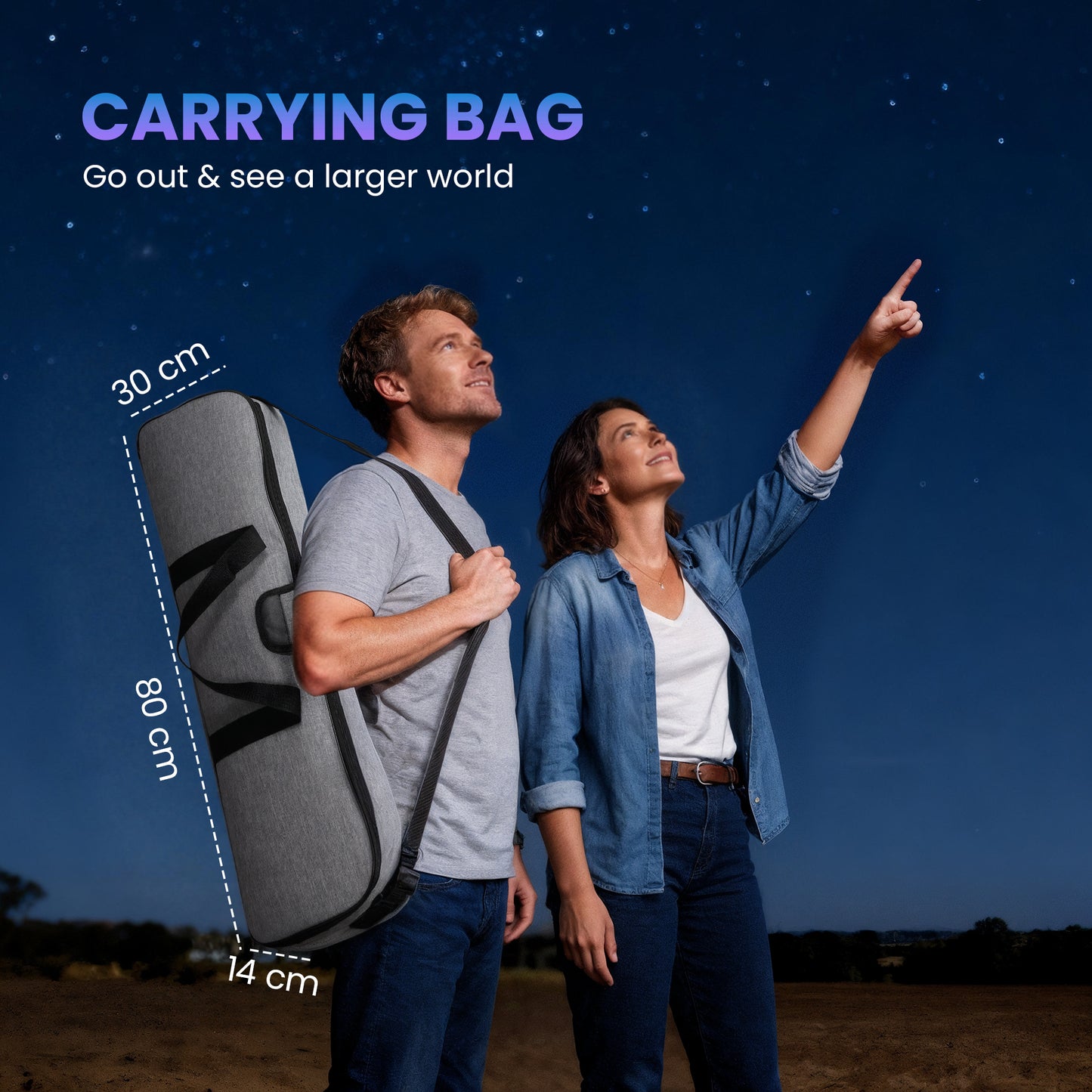 Astronomy Telescope for Adults and Beginners with 80 mm Aperture, Carry Bag, White