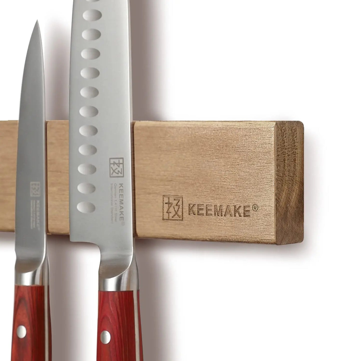 Magnetic Knife Holder for Solid Wall Strip Powerful Magnet Wall Mount Acacia Wooden Knives Holder Kitchen Knife Strip