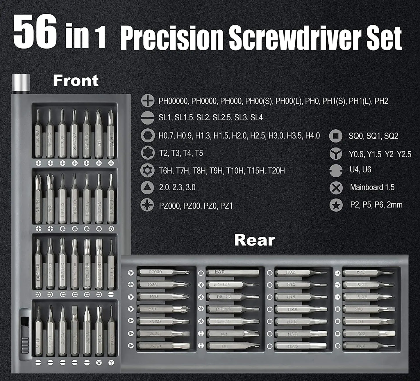 EZARC 57 in 1 Precision Screwdriver Set, Magnetic Phillips Torx Screwdriver, Professional Repair Hand Tools Kit for Iphone PC