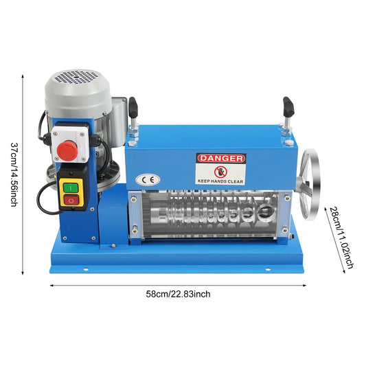 370W Automatic Industrial Wire Scrap Cable Stripping Stripper Machine For 1.5-38mm Diameter Cable Copper Recycling Processing Unit