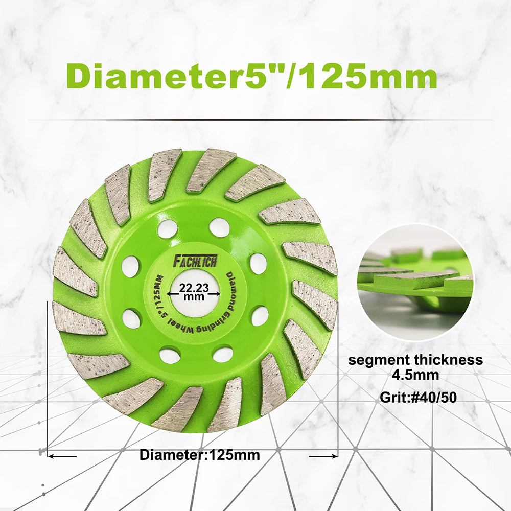 FACHLICH Diamond Grinding Wheel Stone Brick Granite Concrete Polishing Disc Cup Wheel Abrasive Tools 100 / 115 / 125MM