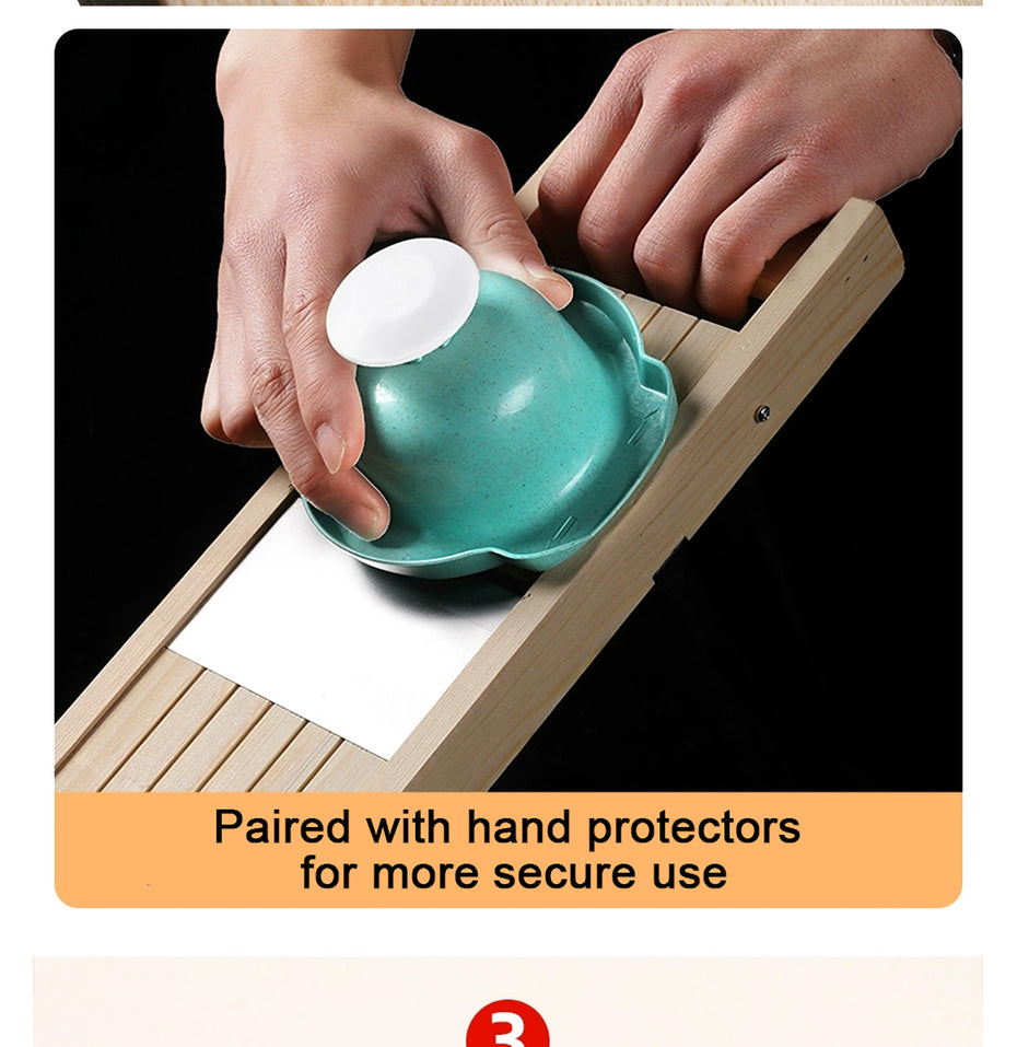 Wooden Vegetables Fruit Salad Cutter Adjustable 0.5-7mm Slicer Chopper Tomato Onion Cabbage Shredder Chip