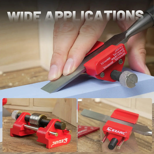 EZARC Honing Guide Chisel Sharpening Jig For Chisels 1/8” to 1-7/8” & Planer Blades 1-3/8” to 3-1/8”, Adjustable Angle Guide Sharpener