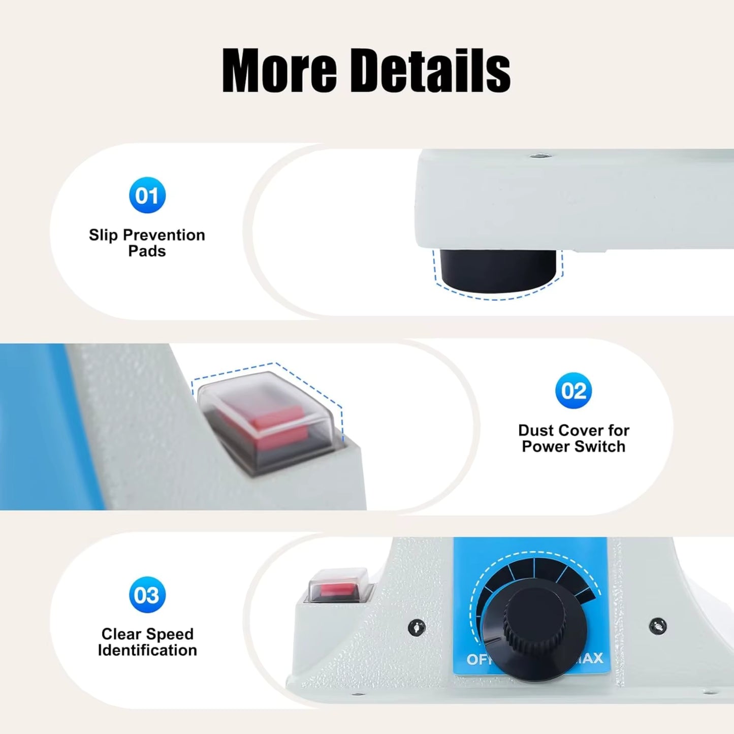 320W Bench Polisher & Buffer Machine – 800-10000RPM Variable Speed, Dual Spindle, For Metal, Wood, Jade & Plastic