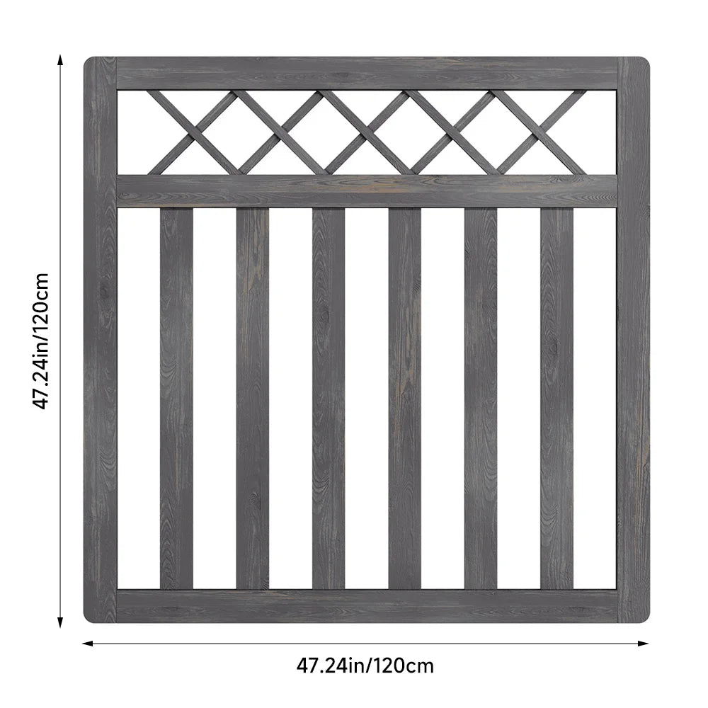 Wooden Garden Gate Pedestrian Fence Yard Door Security Barrier With Cross Top