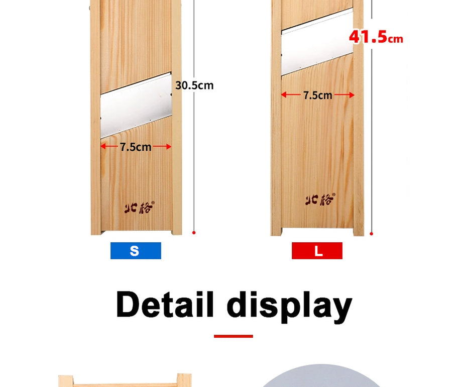 Wooden Vegetables Fruit Salad Cutter Adjustable 0.5-7mm Slicer Chopper Tomato Onion Cabbage Shredder Chip