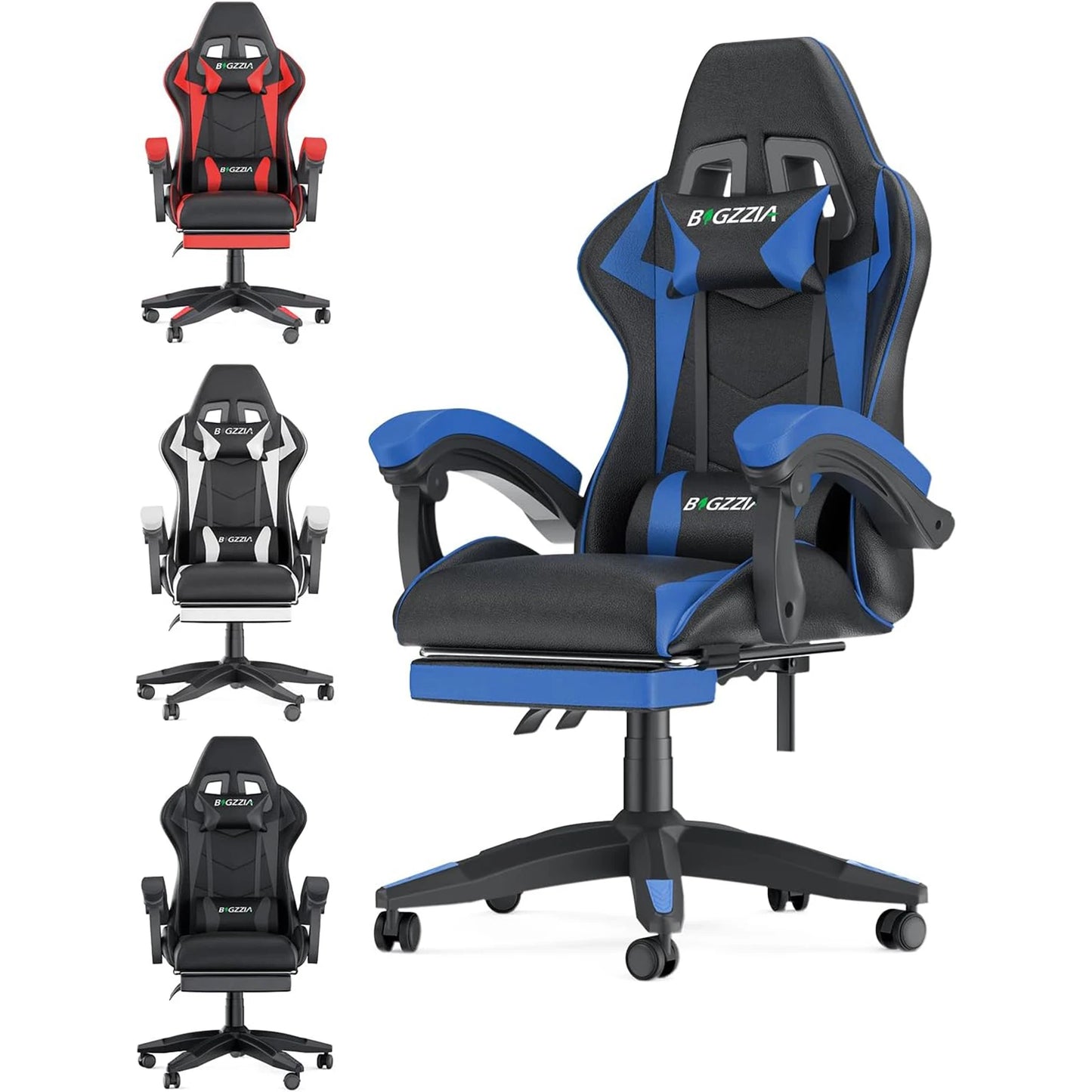 Racing Gaming Chair With Footrest Ergonomic With Lumbar Cushion Headrest Height Adjustable Computer Gamer Chairs