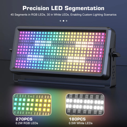 U'King 4Pcs 120W LED Party Strobe Light RGBW Wall Washer Light Bar DMX Strobe Stage Effect Lighting for DJ Disco Church Wedding