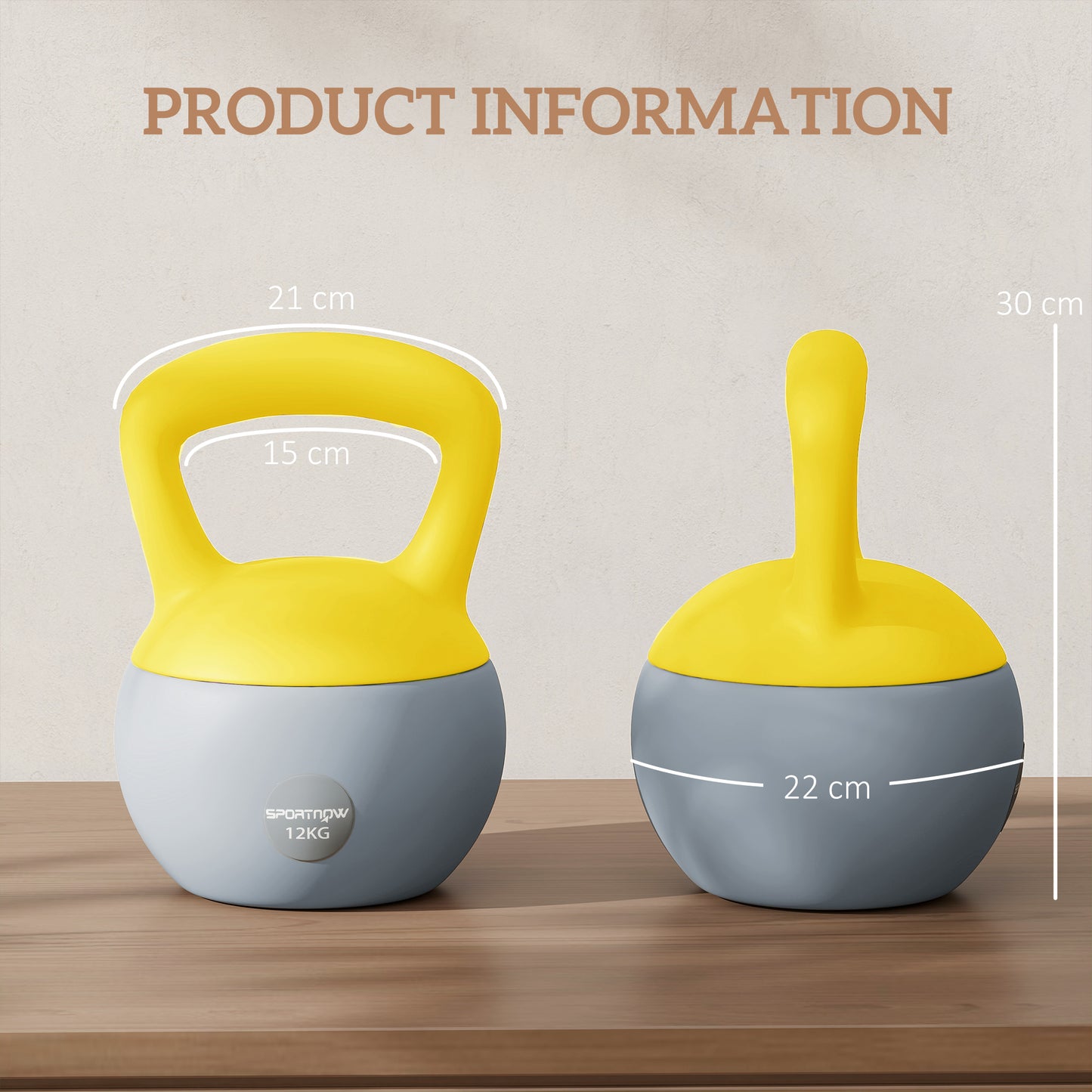 12KG Soft Kettlebell, Kettlebell with Non-Slip Handle for Home Gym, Weight Lifting, Strength Training, 4 Colours Available