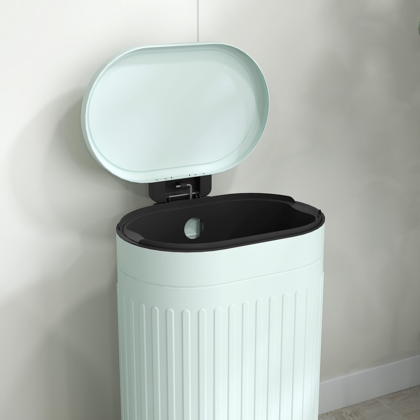 30 Litre Pedal Bin, Fingerprint Proof Kitchen Bin with Soft-close Lid, Metal Rubbish Bin with Foot Pedal and Removable Inner Bucket, Light Green
